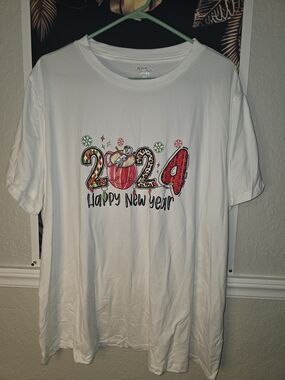 SHEIN White Kids 2024 Happy New Year Graphic Tee